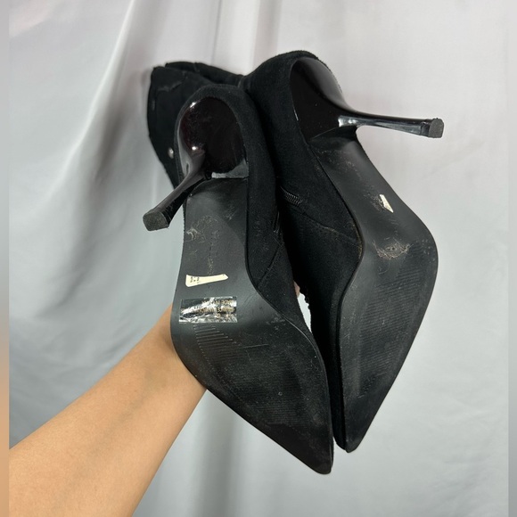 Wild Diva faux suede black stiletto sequin cowboy boots size 8 - Picture 9 of 13